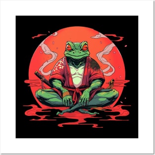 samurai frog Posters and Art